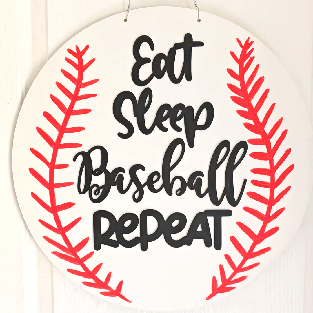 Eat Sleep Baseball Repeat Door hanger kit